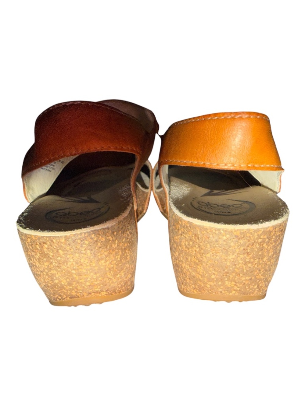 Abeo Una Brown Leather Wedge Heels 8 N Sandals - Picture 7 of 9